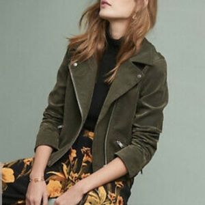 Anthropologie Suede Textued Moto Jacket Large